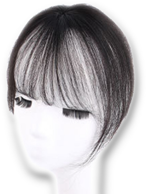 하이유니 [완벽조화] 인모 네츄럴 사이드뱅 앞머리 커버 정수리 부분 가발, 1개, 네츄럴블랙-시스루뱅형