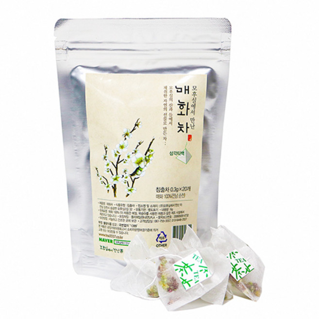 모후실 차 정성을 담은 티백차 여인애차 아침애차 하루애차 정원애차와 꽃차들, 05. 매화차20티백, 1개, 6g, 20개입