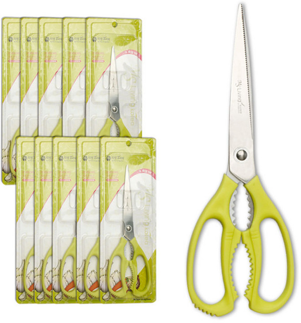 MS리빙코리아 뉴마늘가위-10개묶음 다용도가위고기가위, 단일, 10개