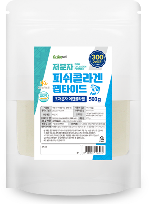 백세식품 초저분자 피쉬콜라겐 펩타이드 100% 분말 가루 500g팩 HACCP인증, 1개, 500g