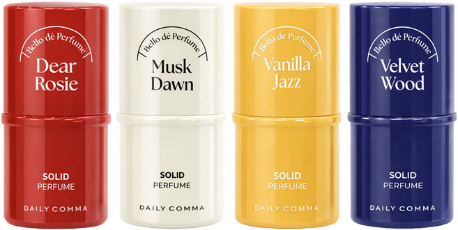 [뷰티앤헬스] 4종1세트 데일리콤마 고체향수 연예인향수 승무원향수, 1세트