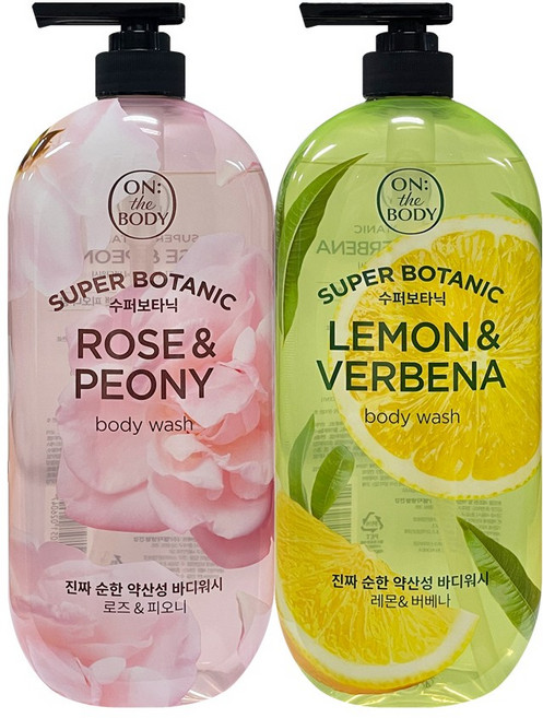 온더바디 수퍼보타닉 바디워시 900g 혼합 (로즈피오니1개 + 레몬버베나1개), 1개