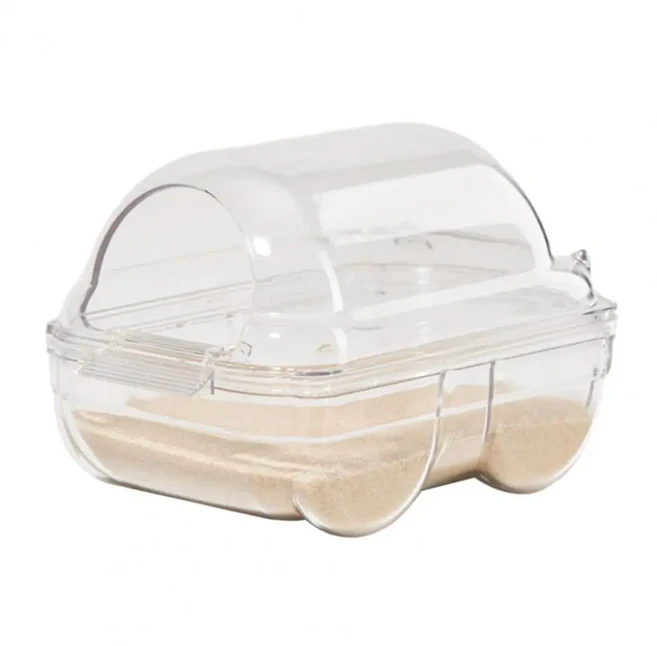 투명 자동차 모양 햄스터 변기 케이지 모래 튀김 방지 욕실 상자 애완 동물 햄스터 욕실 모래 목욕