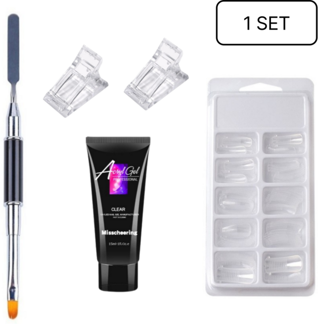 고고블랑 폴리젤 연장세트 소용량 대용량 네일연장 셀프네일, 누드핑크15ml 세트, 1개