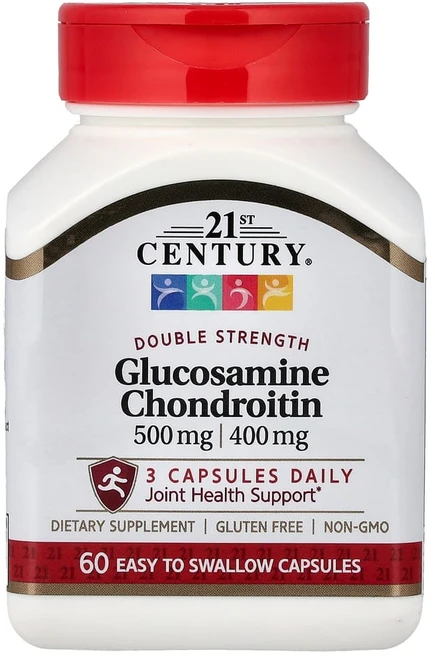 21세기센트리 더블 스트렝스 글루코사민 500mg 콘드로이틴 400mg 이지 투 스왈로우 캡슐, 1개, 60정 - 쿠팡