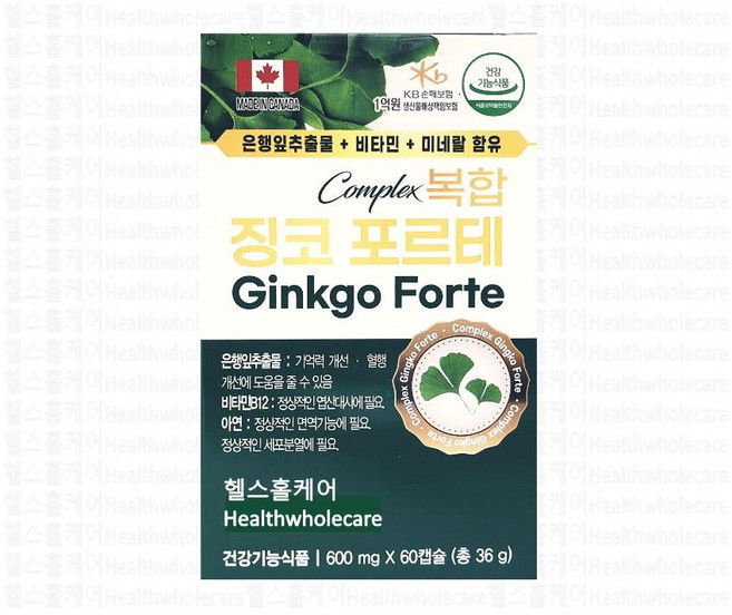 복합 징코 포르테, 1개, 60정