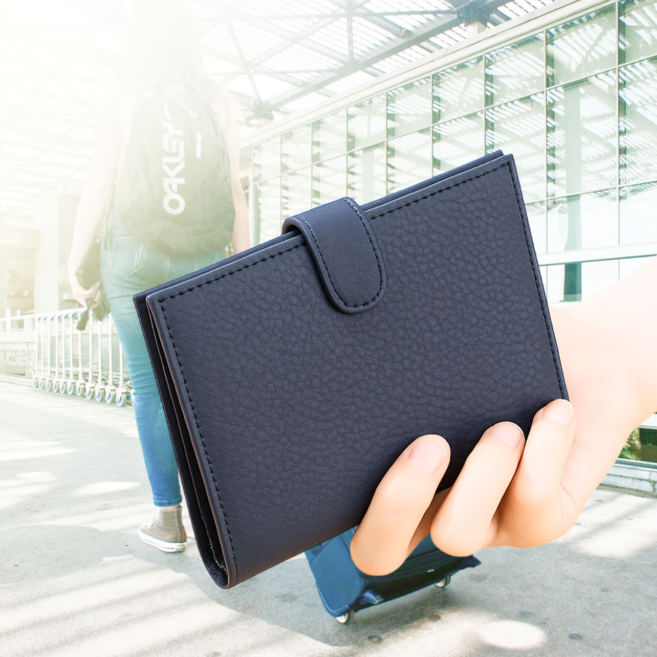 누사이리빙 여권지갑 천연소가죽 안티스키밍 여행용 여권케이스