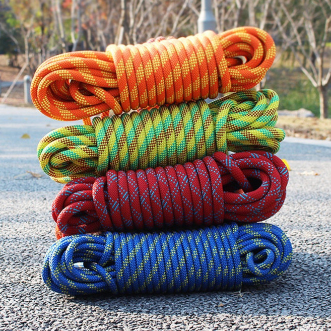 로프천국 KC인증 12mm 등산로프 클라이밍자일 33 kN 초강력 자일 산업용 다용도 굵은밧줄, 5M, 레드