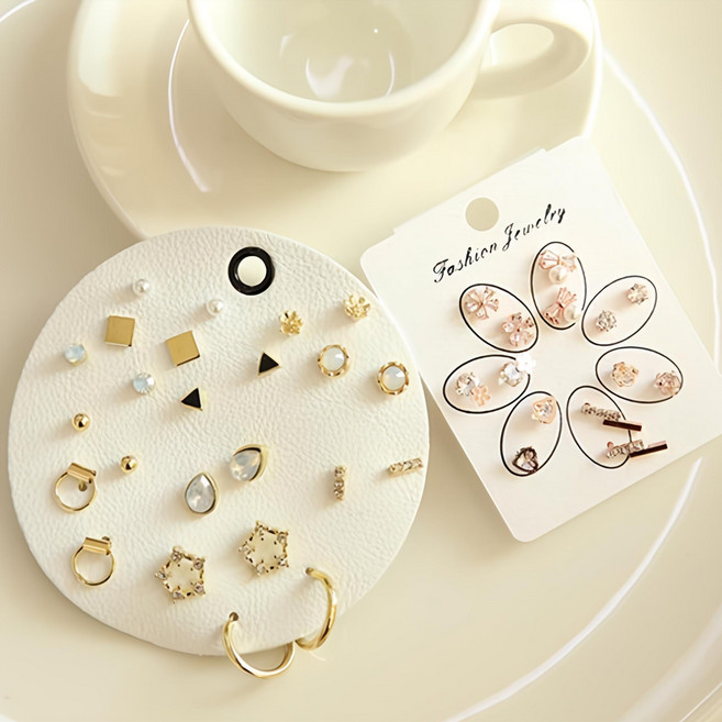 MISS21 아로라 은침 귀걸이 이어링 38 pcs 세트 (er2608)