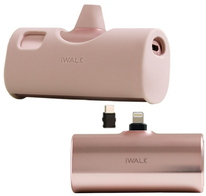 iWALK TWINS 雙頭直插式行動電源 5000mah, LPX001, 玫瑰金