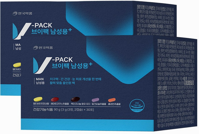 안국약품 브이팩 남성용 30포*2개(2개월분), 90g, 2박스