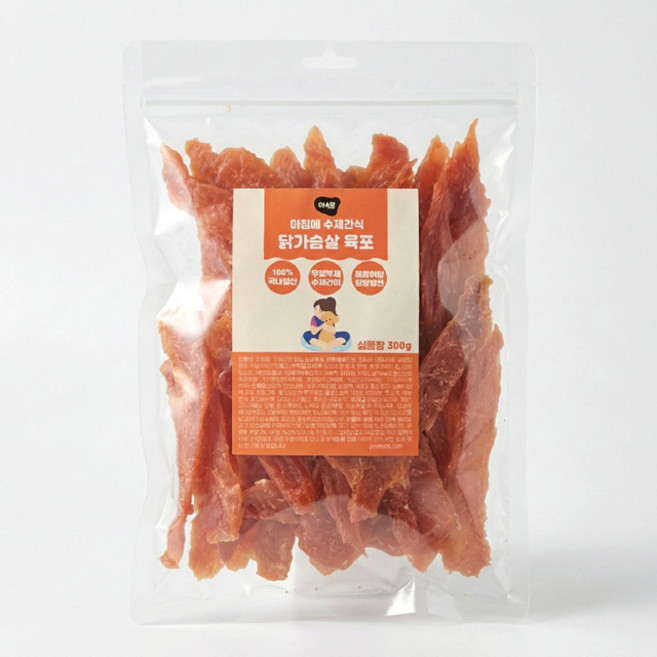 아침애 대용량 강아지 수제간식, 1개, 대용량 닭가슴살 육포