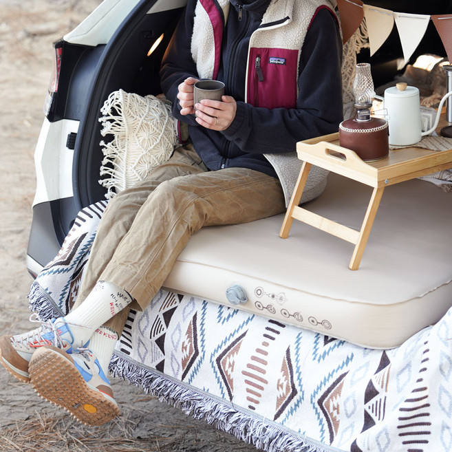 빈슨메시프 자충매트 카스테라10T 더블 캠핑 2인 에어 휴대용 카키, 카스테라 더블 베이지