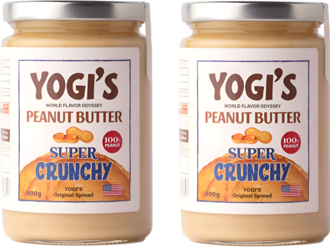 요기스 NON-GMO 땅콩버터 크런치 무첨가 100% 360g 2개