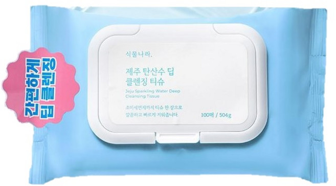 식물나라 제주 탄산수 딥 클렌징티슈, 100매입, 1개