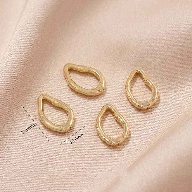 14K 도금 황동 불규칙 모양 보석 클래스프 버클 참 장식 커넥터 팔찌 목걸이 부자재, 05 14K Gold 2