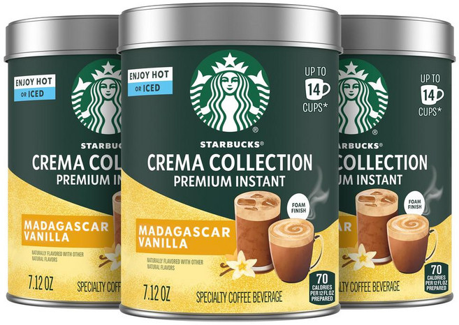 스타벅스 크림 컬렉션 마다가스카르 바닐라 인스턴트 1개입 202g 3개 Starbucks Crema Collection Madagascar Vanilla Instant