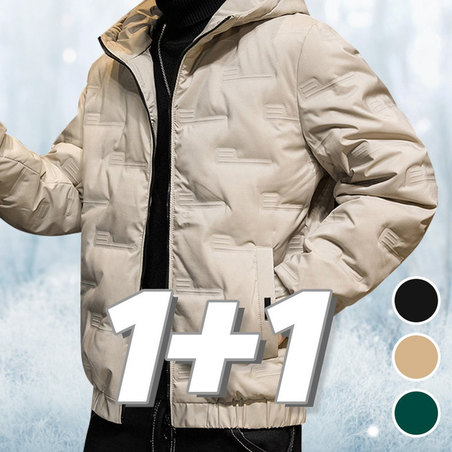 로아 1+1 겨울 방한 아우터 경량 숏패딩 퀼팅 누빔 파카 남녀공용