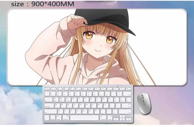 옆집천사님때문에 시이나 마히루 장패드 마우스패드 굿즈 어느샌가 인간적으로타락한사연, 700x300mm, 3mm, 옆집천사 장패드 O, 1개