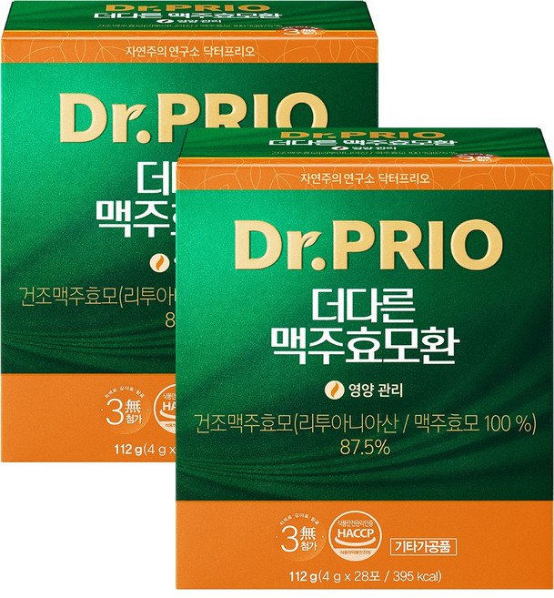 닥터프리오 더다른 맥주효모환 28p, 112g, 2개