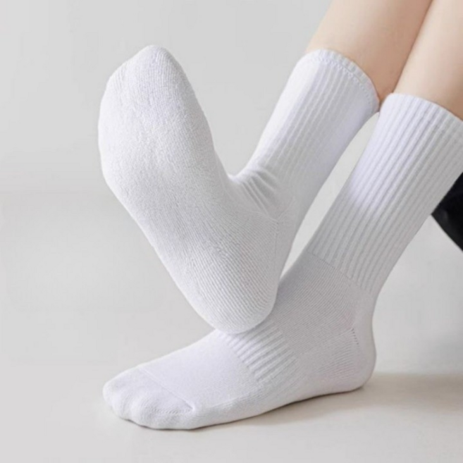 10켤레 여성용스포츠 발바닥 두꺼운 쿠션면양말 230~250