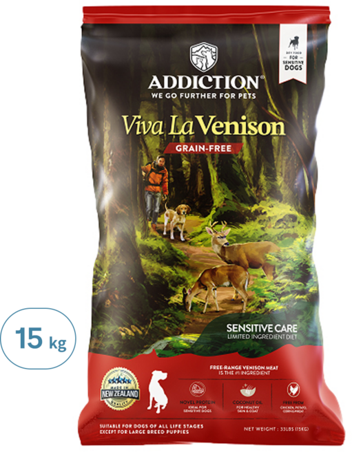 ADDICTION 自然癮食 全齡犬 無穀森林野牧鹿乾糧, 鹿肉, 15000g, 1袋