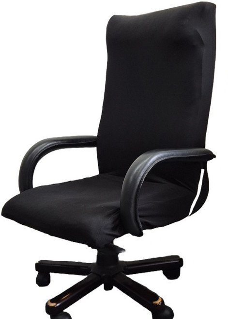 [사무용의자커버 XL] 이지핏 사무용 의자 커버 5종 사무실 컴퓨터 책상 의자 리폼 천갈이 덮개 특대 사이즈, 1개, 블랙