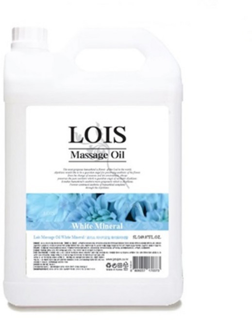 로이스 (LOIS) 아로마 마사지오일 화이트미네랄 (베이비) 5리터 대용량 업소용 전문가용 경락오일 바디오일 전신오일 부드러운 롤링감, 1개, 5L