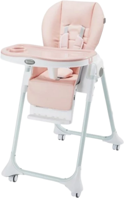 Mykidz多功能折疊兒童餐椅 新生兒適用 可坐可躺 承重30kg, 櫻花粉