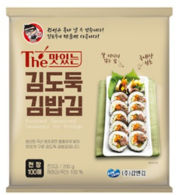 김앤김 김도둑 김밥김 100매 200g 1봉 100장, 1개, 200g이상