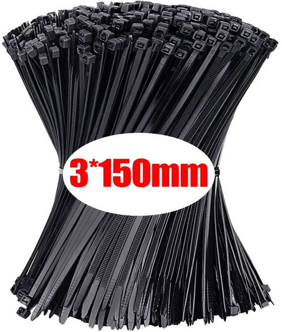 플라스틱 나일론 케이블 자동 와이어 500 10 지퍼 가능한 루프 스트랩 조정 고정 코드, 100pcs, 3x150mm