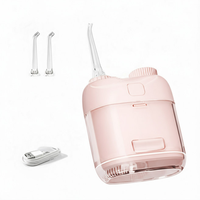 케이엠 휴대용 물치실 미니 무선 구강세정기, 핑크