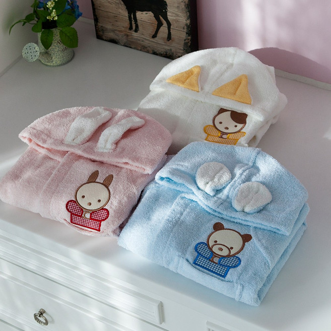 기라로쉬 아동 후드 순면 목욕가운 국내생산 주니어 어린이 비치 샤워가운