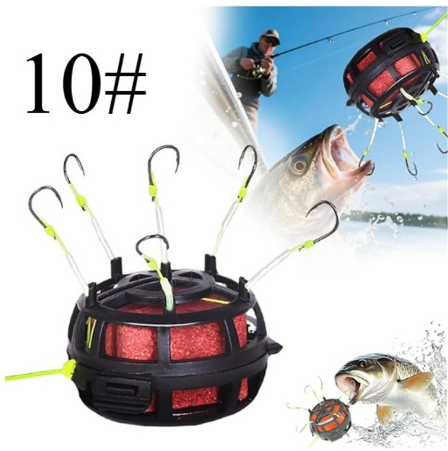 역방향 바닥 미끼 케이지 낚시 후크 360 ° 플로팅 베이트 스프링 트랩 장비, 04 10