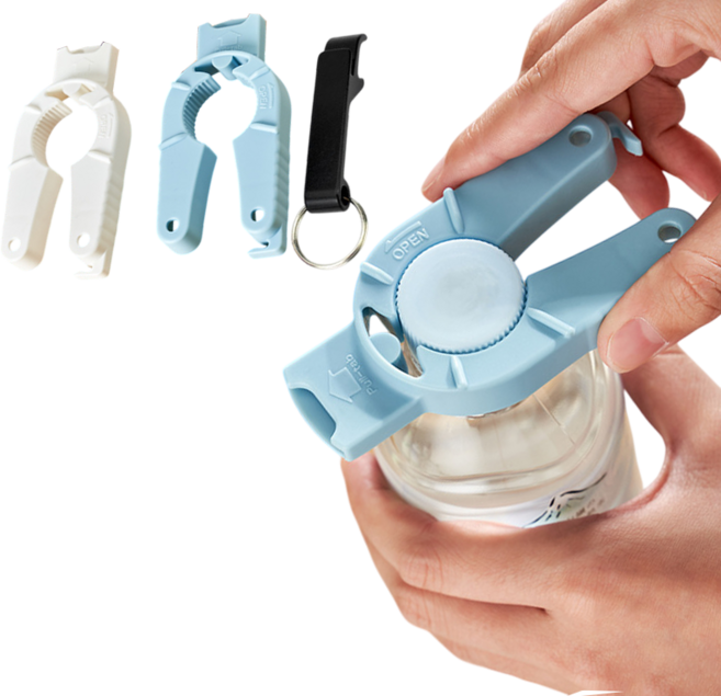 리치봄 만능 뚜껑 병따개 뚜껑따개 오프너 휴대용, 2개, 흰색+하늘색