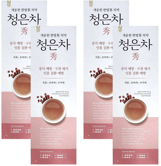 애경 2080 청은차 수 한방차 치약 100g x 4개