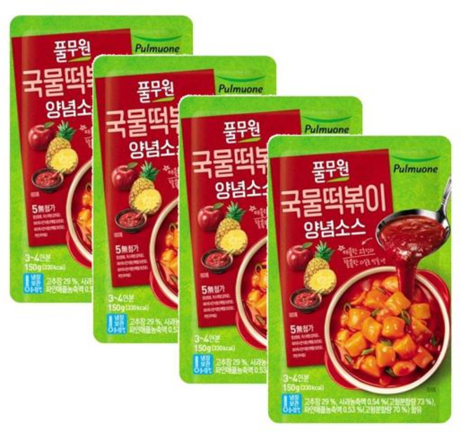 풀무원 국물 떡볶이 양념소스, 4개, 150g