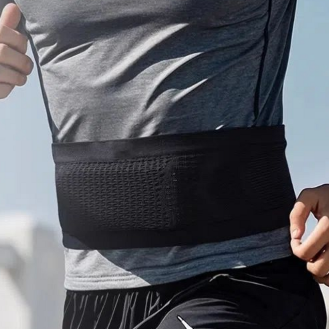 두두타운 4포켓 고탄력 러닝벨트, 블랙, 1개