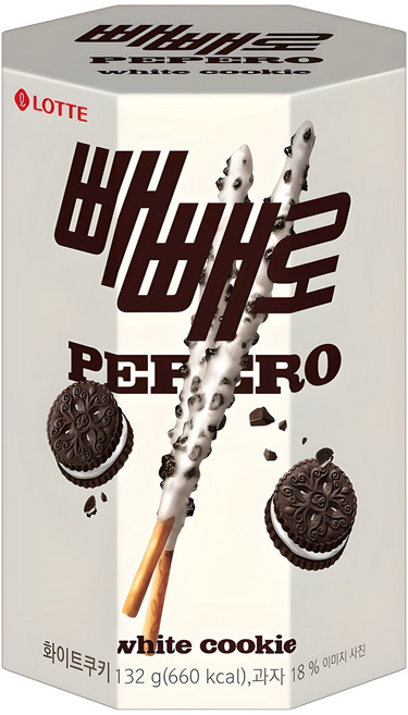 빼빼로 화이트쿠키, 132g, 1개