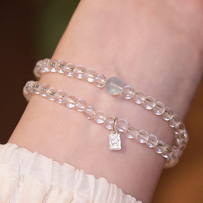 FANSYLI 1+1 염주 팔찌 재물운 행운 소원성취 팔찌 우정 팔찌 심플 레이어드 팔찌 생일선물 Rt2603M30