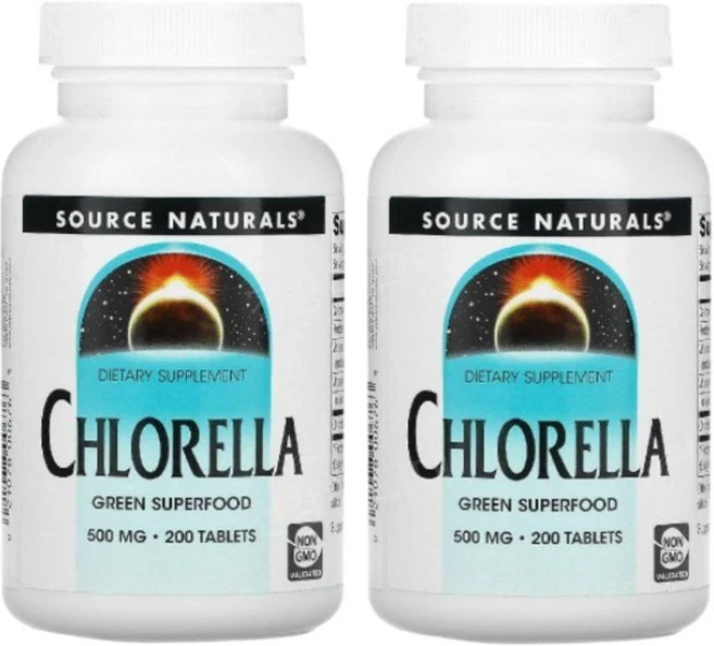 1+1 소스내츄럴스 클로렐라 500mg 200 정 비타민A 철분 단백질 비타민B12 비건, 2개, 200정 - 쿠팡