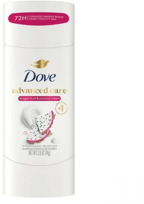 도브 어드밴스드 케어 데오도란트 스틱 드래곤프루트 & 코코넛 크림향 74g 137937, 2.6 oz, 1 - 쿠팡