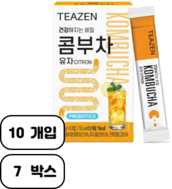 티젠 콤부차 유자, 5g, 10개입, 7개