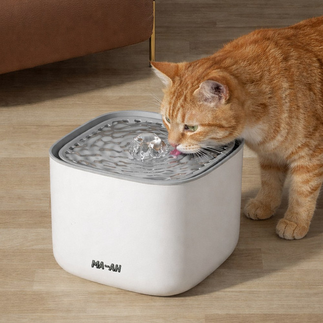 고양이 자동 급수기 정수기 클린서클 3L 반투명, 1개, 화이트, PCWR-T4