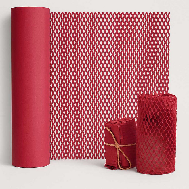 벌집 종이 포장지 / 완충재 충전재 선물포장 포장재 20M x 30cm / 종이 뽁뽁이, 1개, 레드 친환경 포장지 버블종이