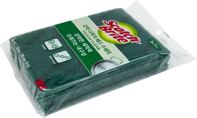 3M 강력 다목적 패드 초록 수세미 중형 4입 스카치브라이트