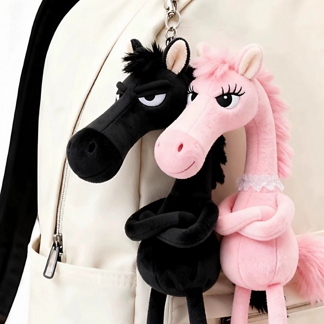 말 인형 커플 봉제인형 귀여운 애착인형 선물용 장식품 2026년 행운과 성공 상징 십이지신 말띠 인테리어 소품, 1개, A