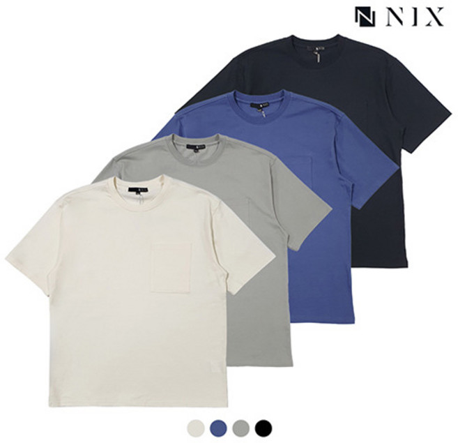 [닉스] [NIX]유니)가슴 포켓 세미오버핏 티셔츠(FNQMCTR702P)