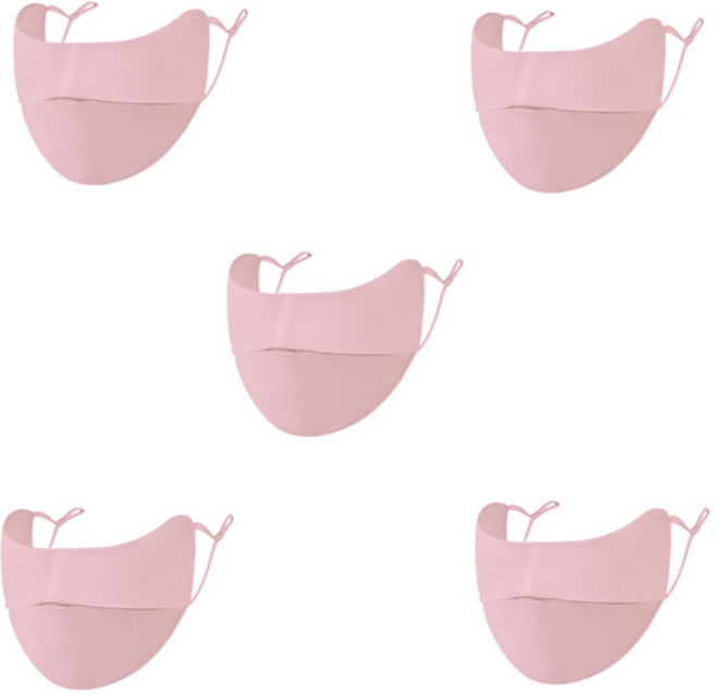 니치유 5개 골프 UV 차단 스포츠 마스크 햇빛가리개, 핑크, 5p