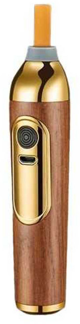 담뱃재커버 차량용 미니 담배파이프 라이터 케이스, 1개, 월넛-실버